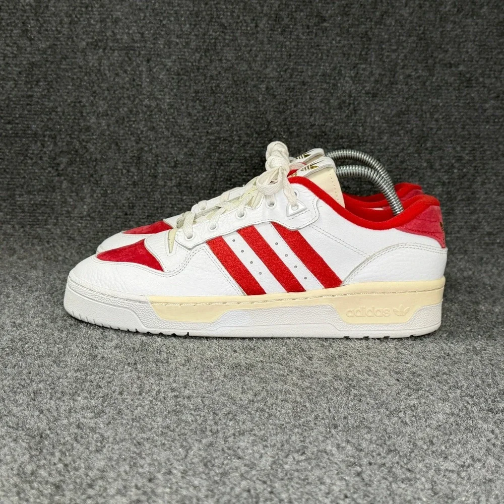 Adidas Rivalry Low Premium Sneakers Men's 10 White Scarlet Athletic Retro Shoes